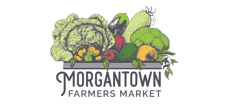 Vegetable Illustration that says Morgantown Farmers Market